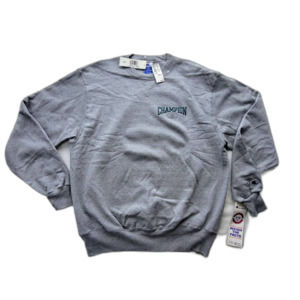 Y2K Vintage Champion Gray Sweatshirt with Green Logo - Men's Large - NWT